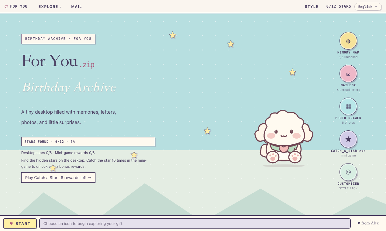 Birthday Website website preview